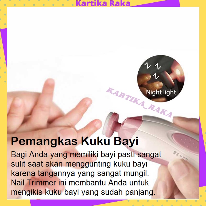 KR Gunting Kuku Bayi Elektrik Pemotong Kikir Kuku Bayi Baby Nail Trimmer Perawatan Kuku Bayi