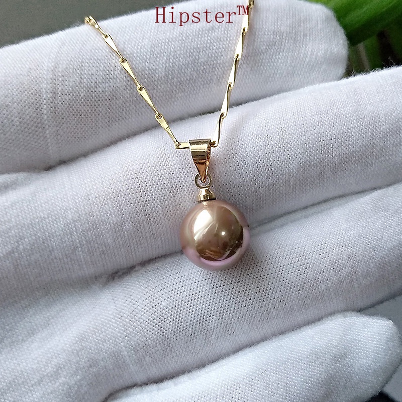 Light Luxury Champagne Natural Freshwater Pearl Pendant Necklace