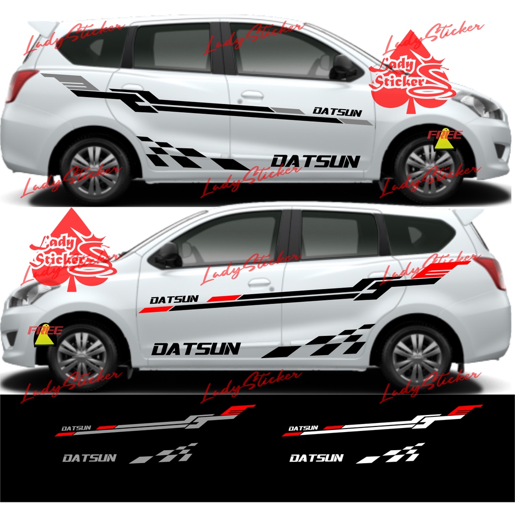 PROMO sticker stiker mobil datsun go 3 baris cutting sticker mobil list datsun go plus panca