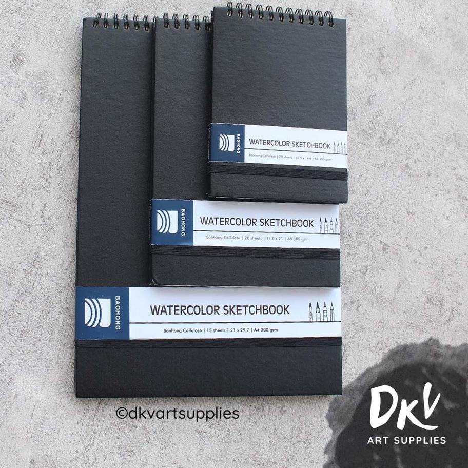 

Update Watercolor Sketchbook Baohong Cellulose 300gsm A6 / A5 / A4 시
