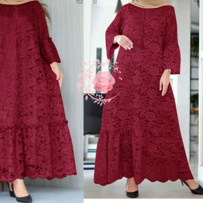 VH5✡ Gamis 5L Jumbo Ld140 Kekinian Baju Gamis Besar Ukuran Jumbo LD 120 130 140 Ter LINDA Dress Big 