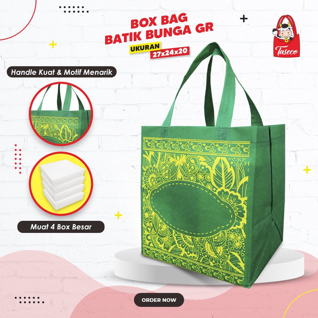 

TASECO Tas Box Nasi Syukuran Tas Box Nasi Hajatan Batik Ukuran Hlb 27X24X20
