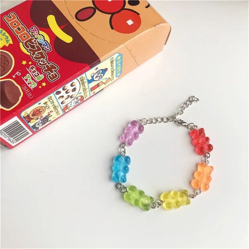 PROMO 9.9 Gelang Gummy Bear Beruang Warna Fancy Lucu Import Wanita Anak Premium Quality