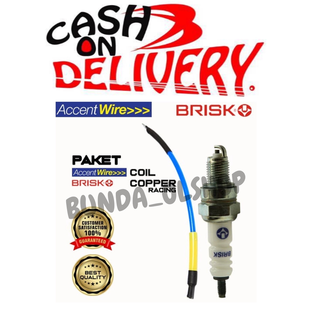 Paket BUSI BRISK COPPER RACING NAR14YC + ACCENT WIRE