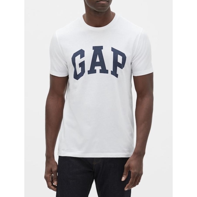 Kaos GAP Logo Short Sleeve Tee White Original Pria Casual Putih