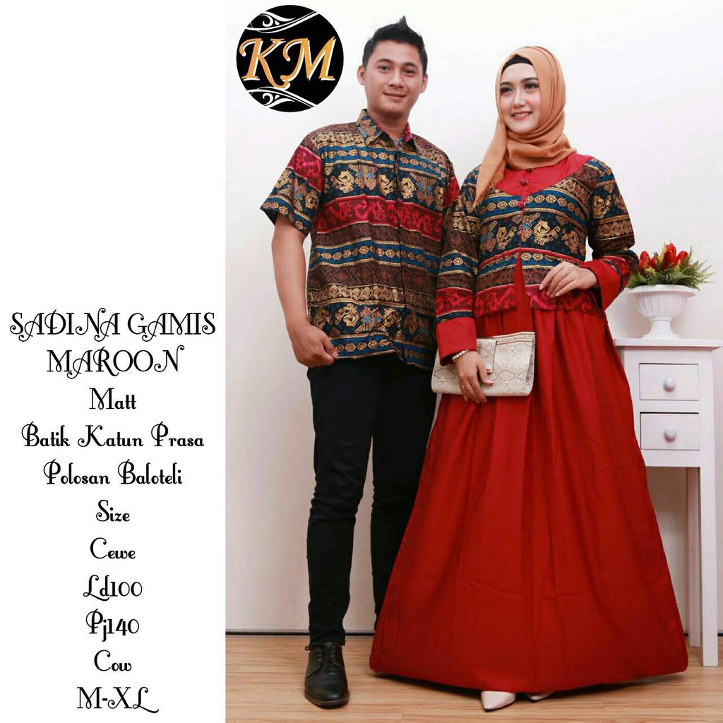 SARIMBIT BATIK GAMIS,BATIK COUPLE MUSLIM,COUPLE GAMIS TERBARU