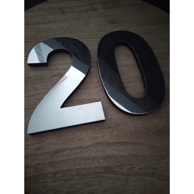 Huruf Timbul & Papan Nama Stainless Spoon tinggi 20cm Miror