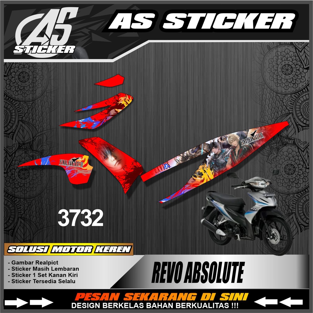 3732A STRIPING STICKER REVO ABSOLUTE SEMIFULL - STIKER MOTOR HONDA REVO ABSOLUTE DESAIN ANIME FINAL 