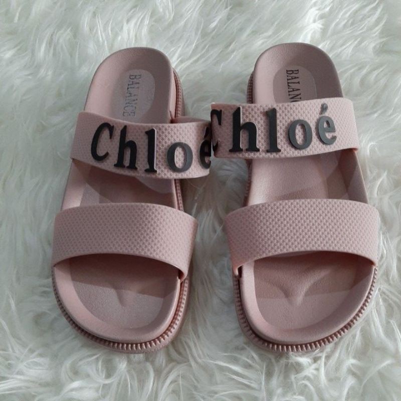 Sandal Wedges CHLOE empuk Import 1604 - 19B-Soft pink