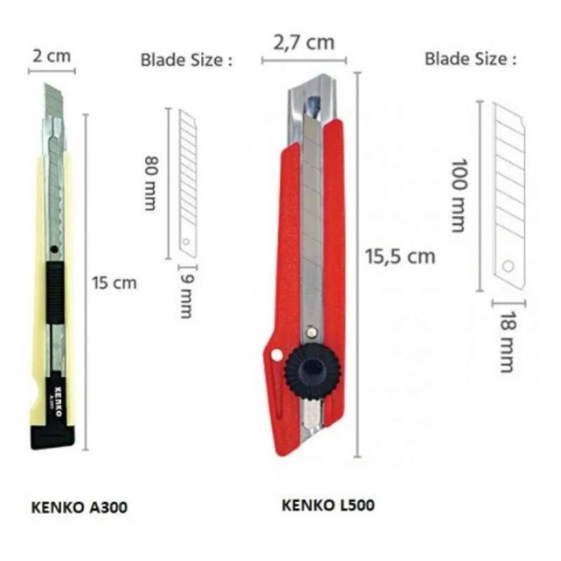 

pisau kater A300 dan L500 merk kenko