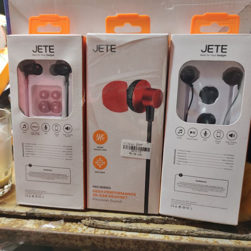 HEADSET EARPHONE MEGA BASS JETE HA6