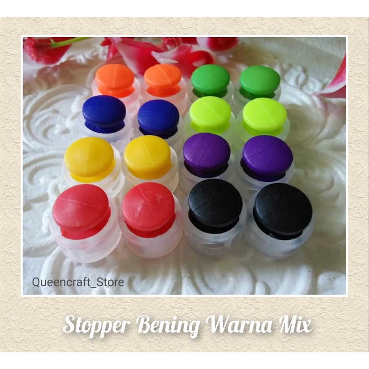 [PART 1] STOPPER KNOP/STOPPER KLAKSON TALI 2 LUBANG BENING WARNA STRAP MASKER TALI