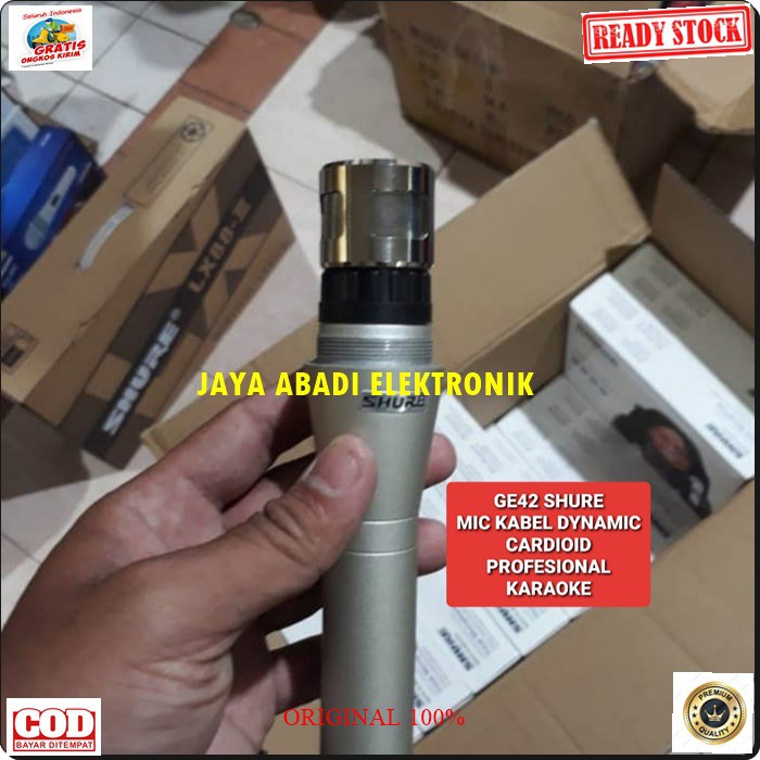 G42 Shure Mic kabel sound system Microphone dynamic cardioid profesional karaoke vocal vocal audio mik pengeras suara pro profesional vokal mikrophone G42  BISA DIGUNAKAN SEGALA JENIS AUDIO SOUND  LANGSUNG NYALA TANPA PAKAI BATERAI  Bahan dari besi metal