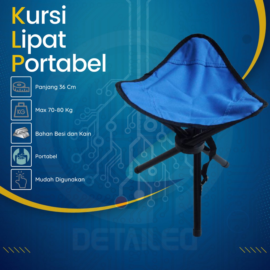 Kursi Besi Lipat Kecil Minimalis Portable Buat Camping Mancing Murah