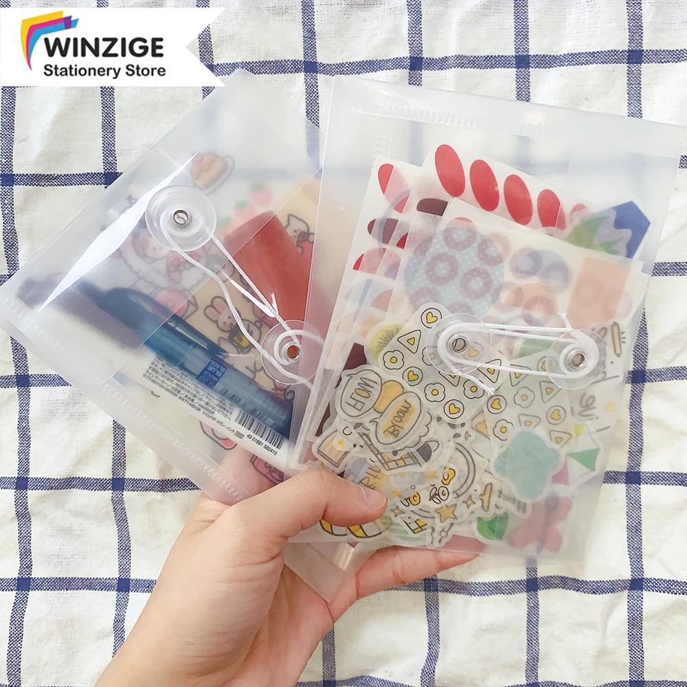 

Stationery Storage Bag Winding Transparent Journal Stickers Bag For Cosmetic