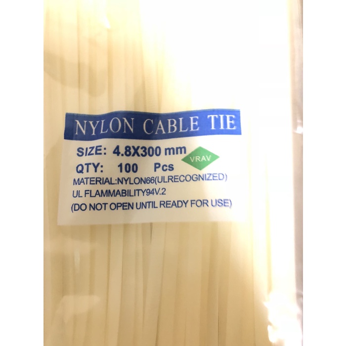 

ORGANIZER-DOCUMENT- KABEL TIES TALI SABUK TEBAL 300MM 4.8 X 300 MM 30 CM ISI 100 PCS - PUTIH