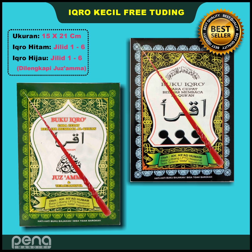 Iqro - Kecil + Tuding Jilid 1-6 (Free Kalam/Tuding)