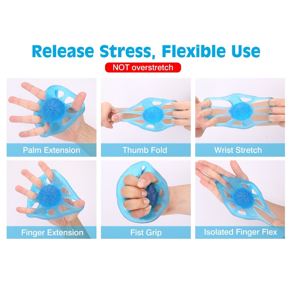 Pelatih Jari Terapi tangan lembut Finger Exercise Silicone Hand Exerciser Finger Trainer Squeeze Squishy Therapy ADHD terapi stroke terapi tangan struk latihan genggam tangan stroke strok hand grip tangan terapi bola terapi tangan silikon lembut