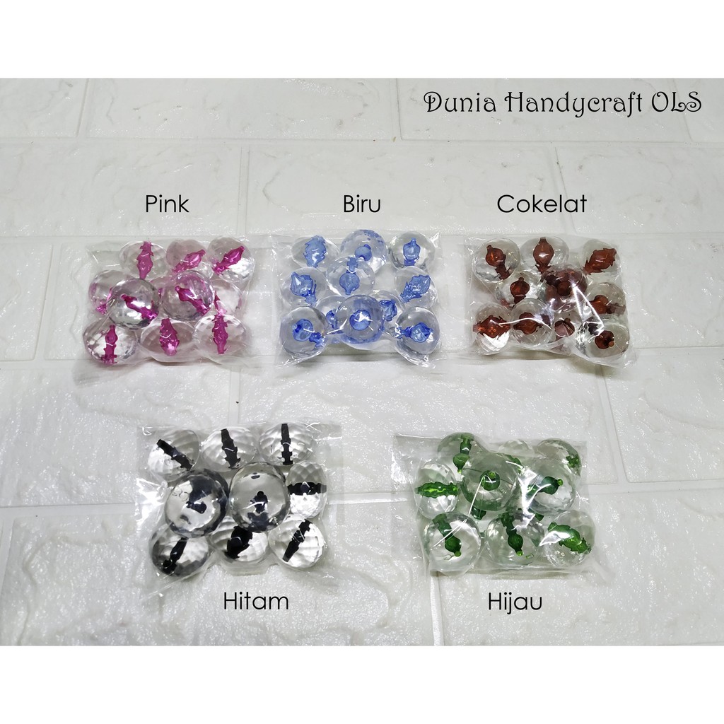 DIY Mote Roda Isi 20 mm Bahan Kerajinan Tangan Kalung Anting Bros Cincin