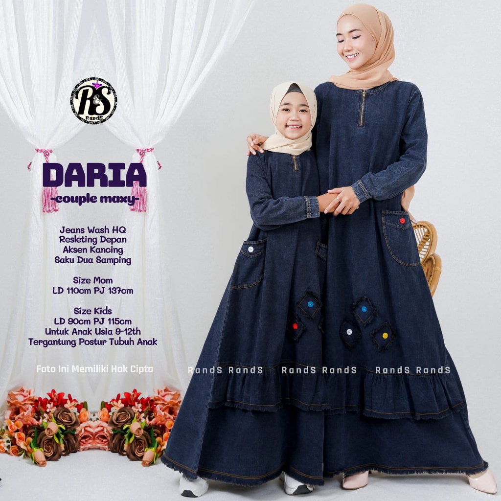 DARIIA Maxy / Gamis Jeans / Gamis Couple Anak / Baju Anak / Gamis Anak / Gamis Kopel / Baju Levis