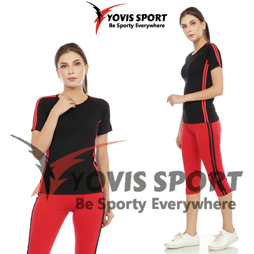 SETELAN SENAM PENDEK YOVIS SPORT ORIGINAL / SETELAN BAJU SENAM / SETELAN OLAHRAGA WANITA