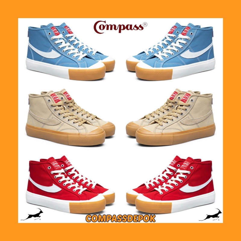Compass Gazelle Hi/High Blue Sky / Cappucino / Red Gum