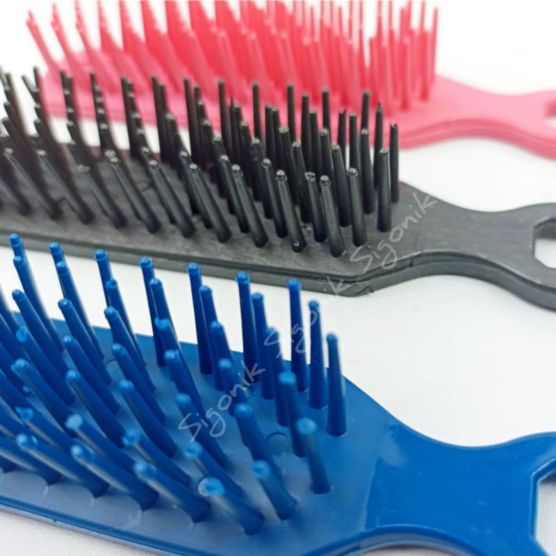 1 pcs Sisir Sikat Rambut Gagang Brush Panjang Plastik Souvenir Aksesoris Salon Pangkas Potong Murah Sigonik