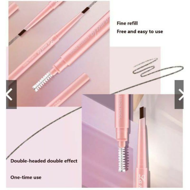 LA- Pensil Alis 7 Warna Double Head Waterproof And Long Lasting (Pink).Ls 2013