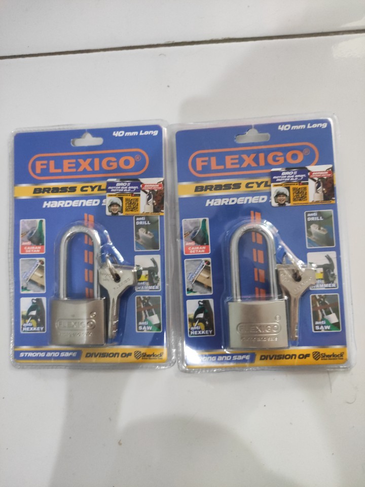 Flexigo Gembok Anti Maling 40 Mm Panjang, Silinder Kuningan Anti Kimia