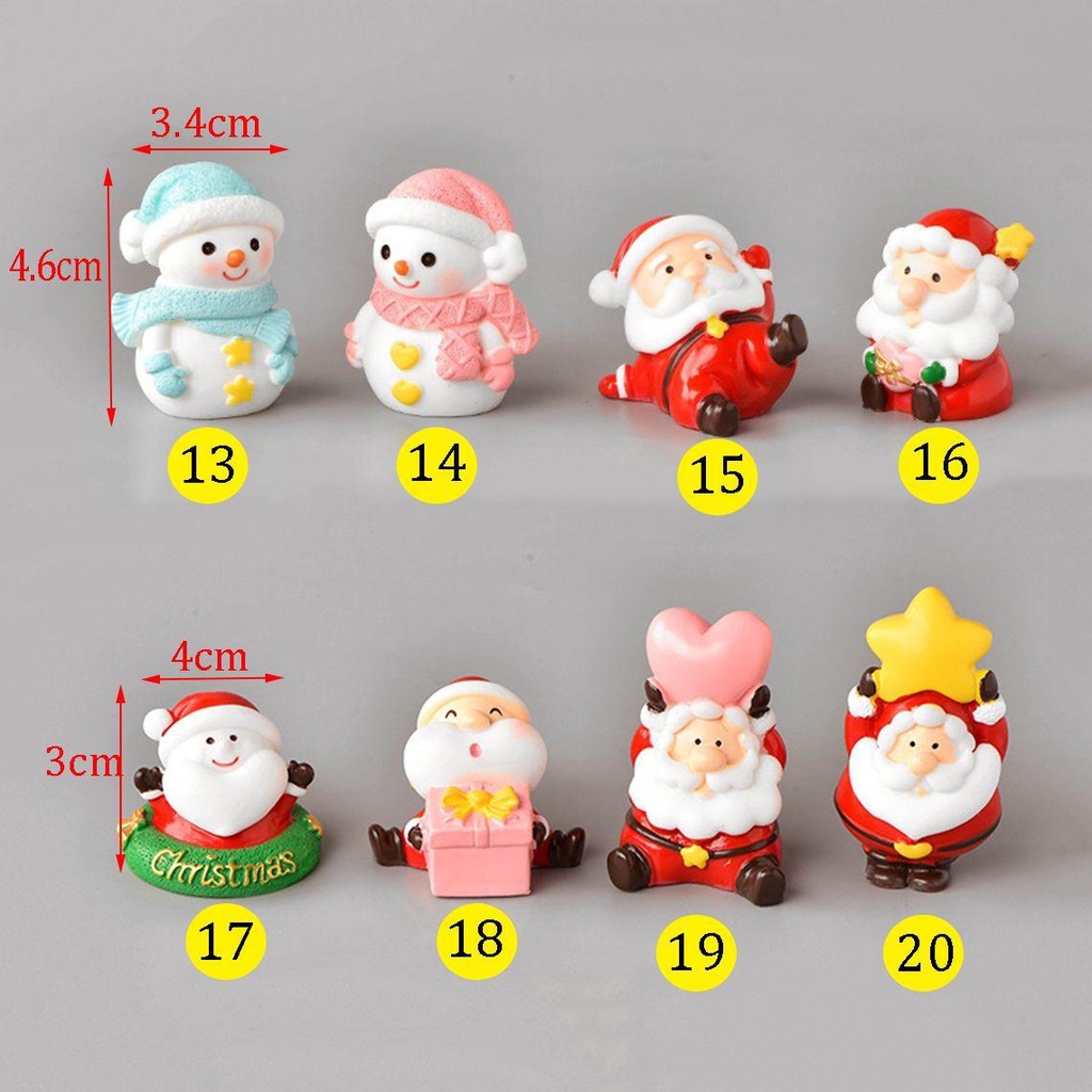 Agustina Ornamen Natal Lucu Mini Bola Dunia Salju Perlengkapan Resin Desain Kartun Pemandangan Mikro Dekorasi Snowman Figurine