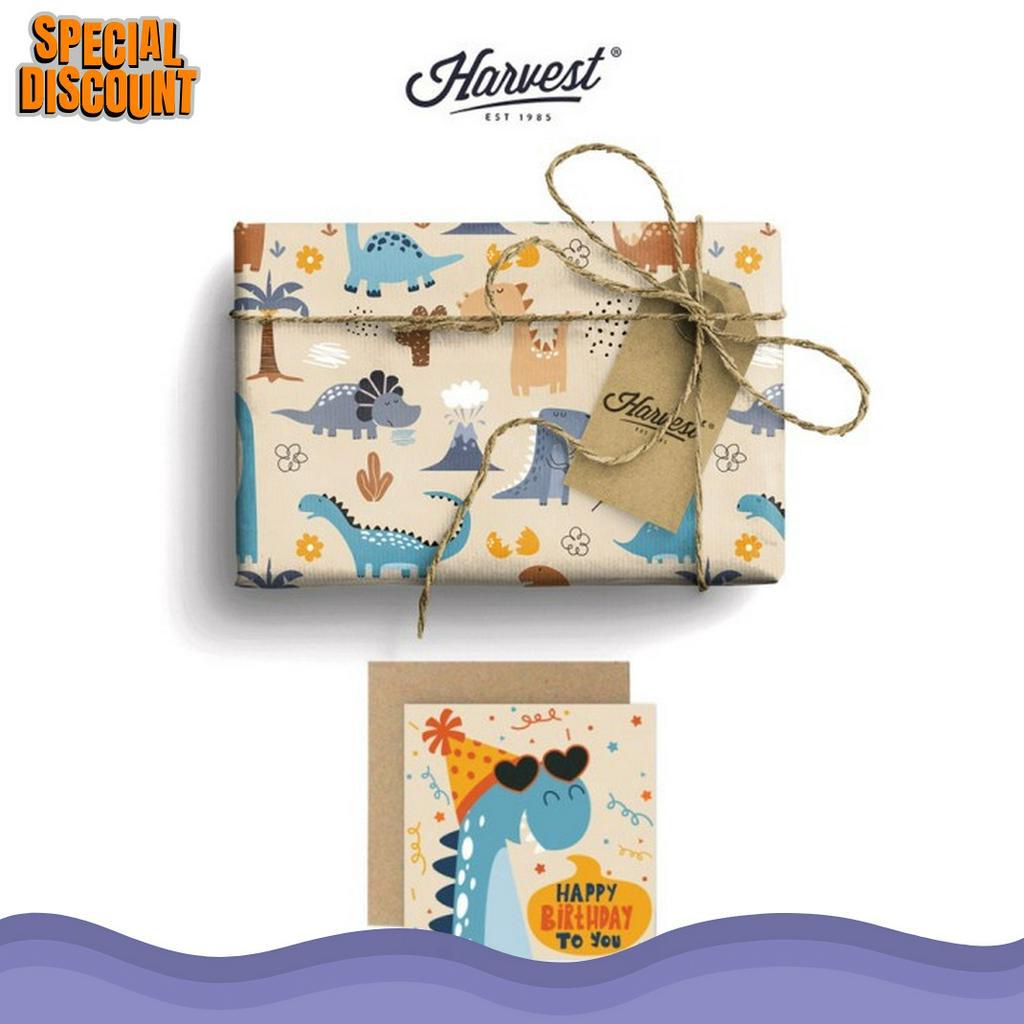 

SPECIAL PRICE Paket Kertas Kado Kartu Ucapan Harvest Wrap Kit Playground Dino