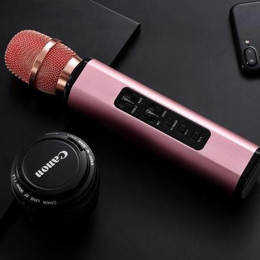 Mic Karoke Wireless Bluetooth Karaoke Portable Karokean Tanpa Kabel - Rose Gold Makcikamat422.Store