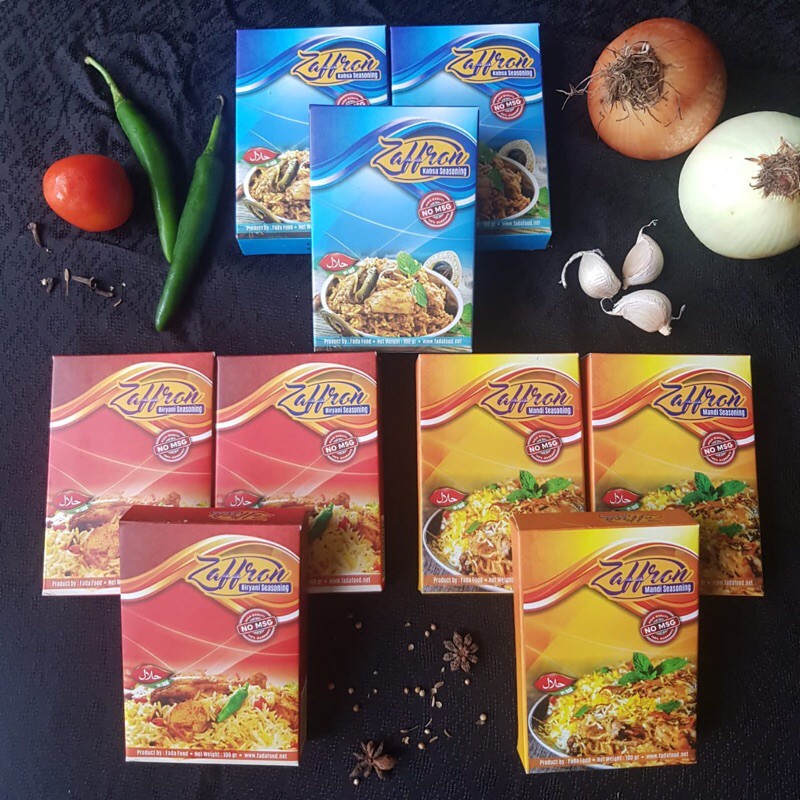 

Bumbu Nasi Kebuli Mandi Biryani Kabsah Siap Masak HALAL NON MSG Siap Masak