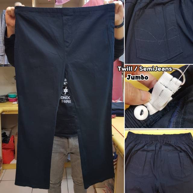 Celana Hamil JUMBO bahan Semi Jeans bahan Twill Shopee Celana Hamil JUMBO bahan Semi Jeans bahan Twill Shopee