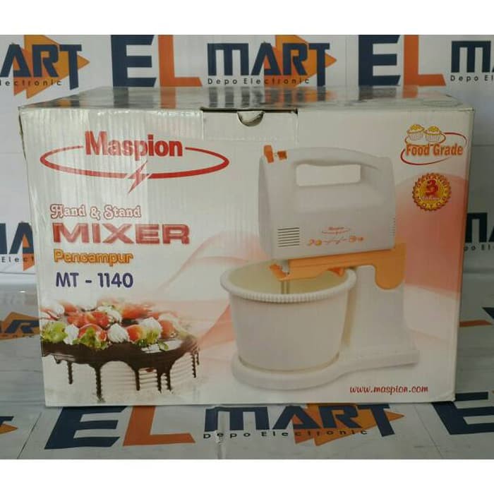 Maspion Hand &amp; Standing Mixer MT 1140 - MT1140 Mixer Com Pengaduk Adonan