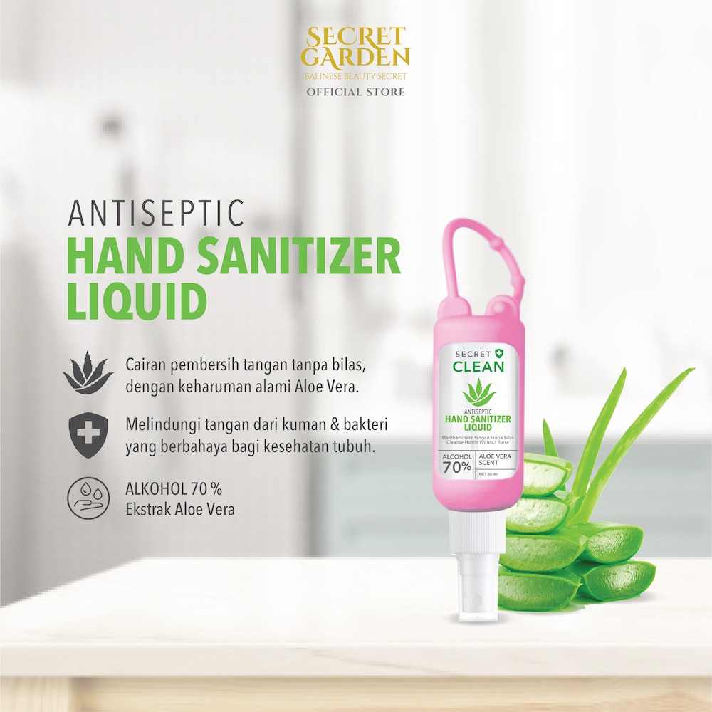 Secret Clean Hand Sanitizer Liquid 60ml Aloe Vera