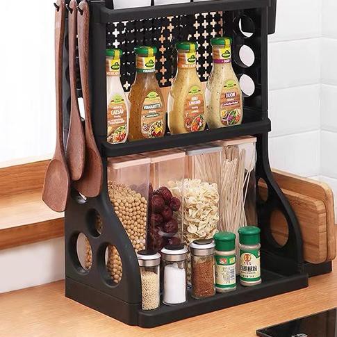 ➬ Sunxin - Rak Perlengkapan Dapur 2 Susun, Rak Serbaguna, Rak Bumbu, Rak Pisau ✬