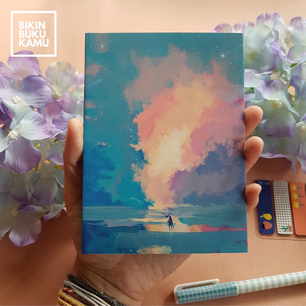 

[57gsm] A6 Notes Notebook Mini Saku Pocket Book Bookpaper Softcover Polos - Beach Sky 01