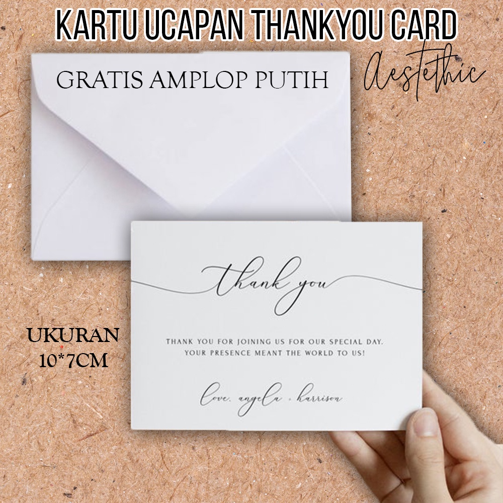 

Thankyou Card Gratis Amplop 10*7cm - Kartu Ucapan Terimakasih Minimalis - Kartu Thank You Card