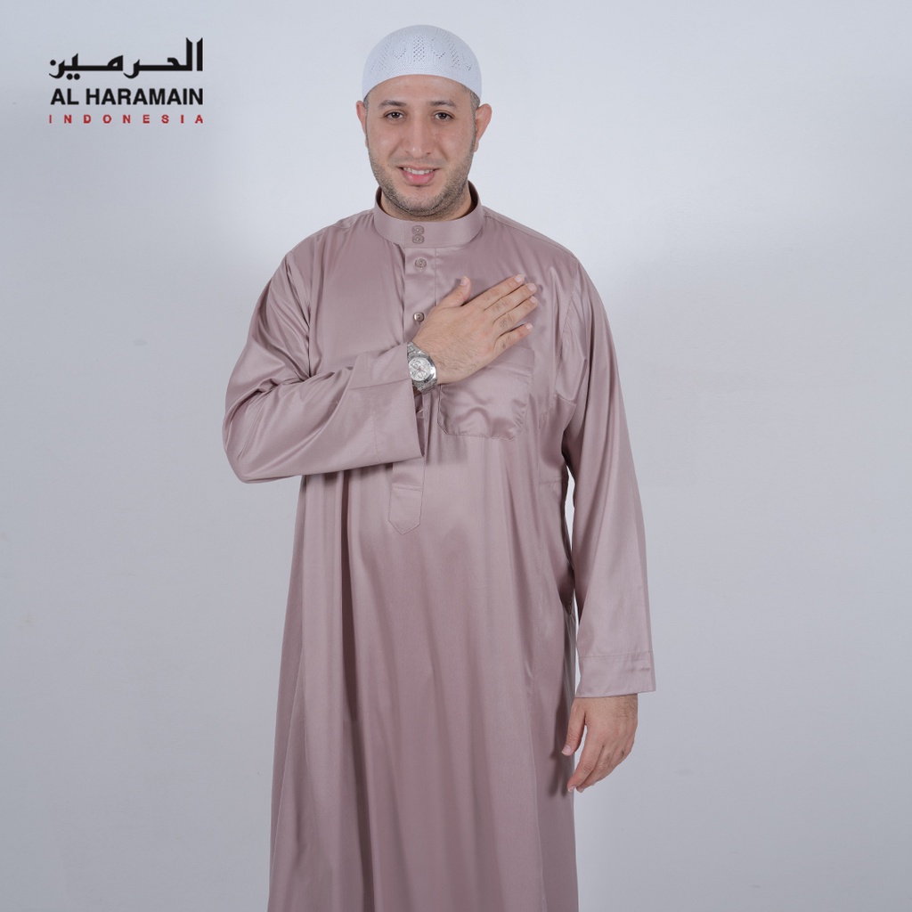 AL Haramain Jubah / Gamis Pria Dewasa Viet | Denim | Biru Keabuan | Biru telur Asin