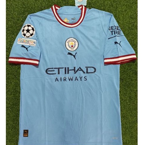 Jersey CITYY CITI Home + NAMESET 2 LAYER + PATCH 2022/2023 Grade Ori