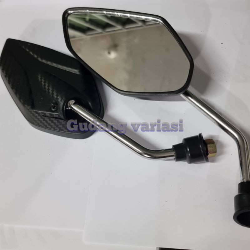 Spion Model Jupiter Carbon karbon standar Tangkai crome dan black