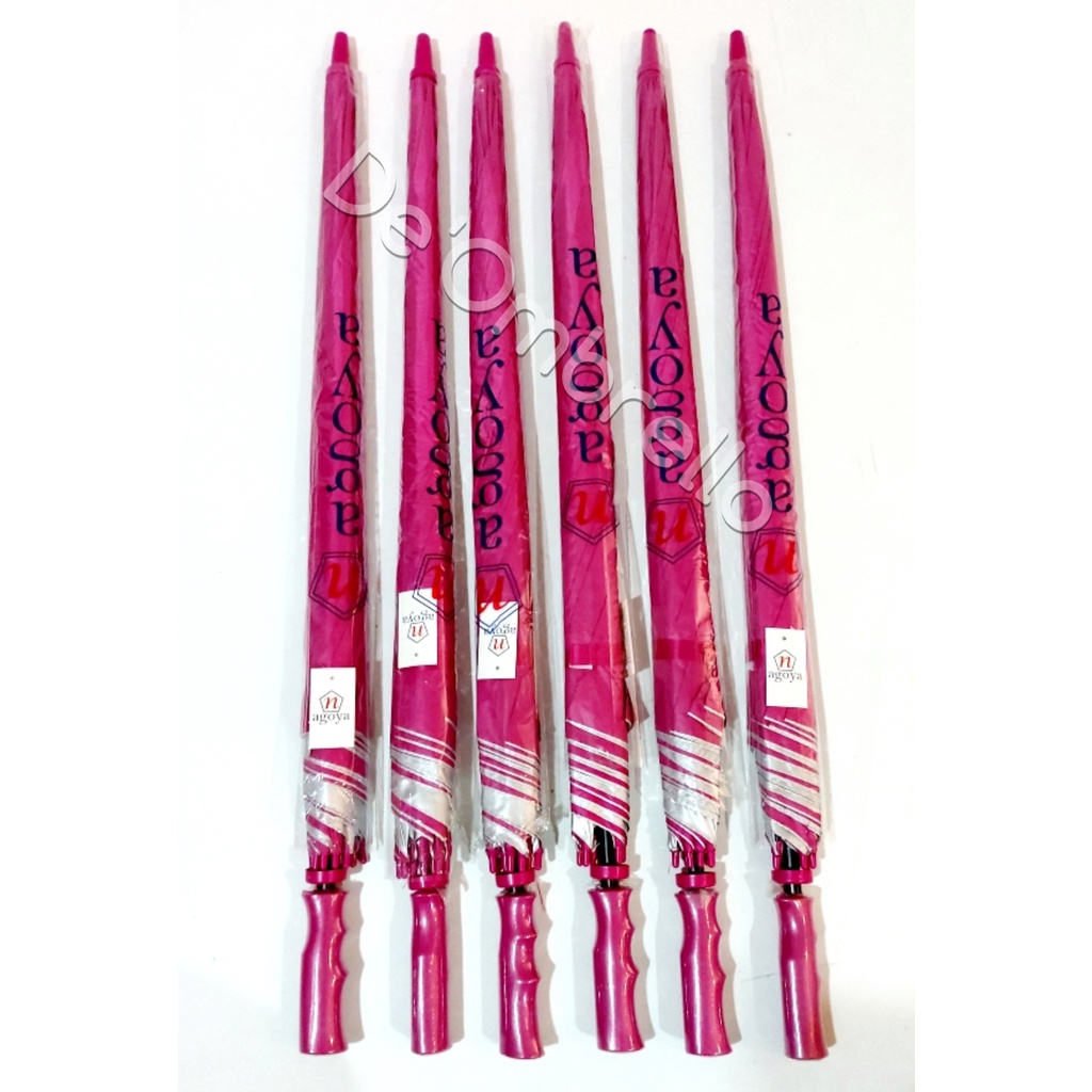 (095PINK)Payung Golf Polos Dalam Silver  WARNA PINK Jumbo Size Anti UV Premium Quality