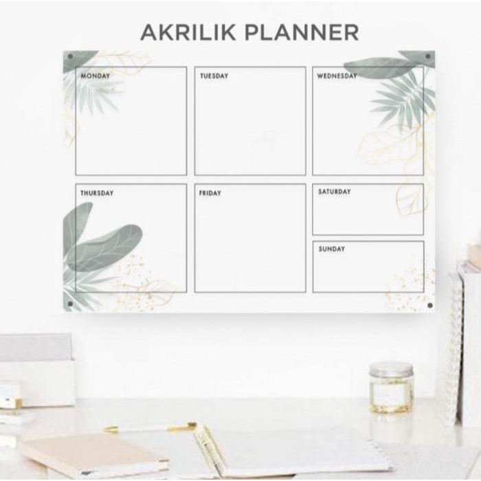 

Notebook / Weekly Planner Akrilik | Wall Planner Acrylic Dinding| Schedule Board - 21X30