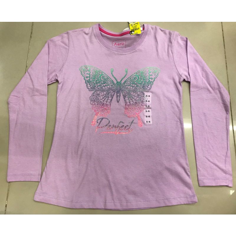 Nevada 5-6 7-8 9-10 11-12 Baju Anak Cewek Disney Lengan Panjang pink ungu lavender