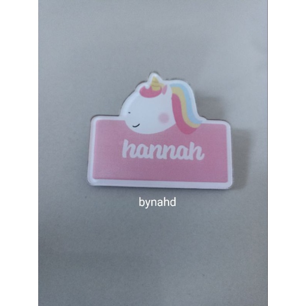 

name tag peniti nama dada anak desain imut