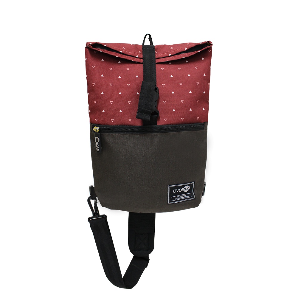 Eversac Ara One Shoulder Maroon Triangle Brown
