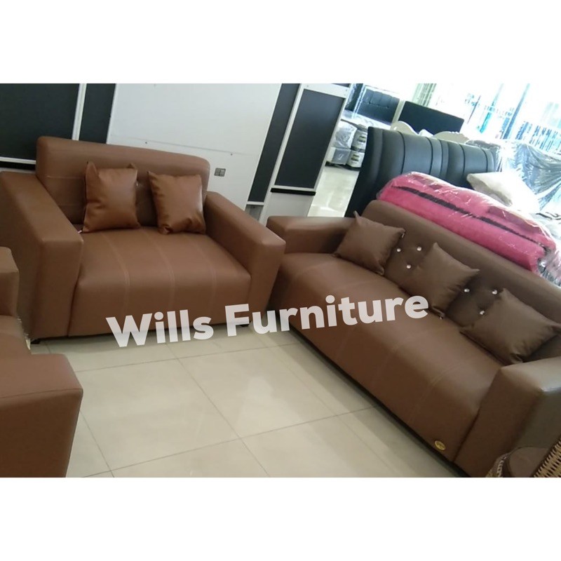 sofa minimalis murah makassar 321 hitam dam coklat+meja
