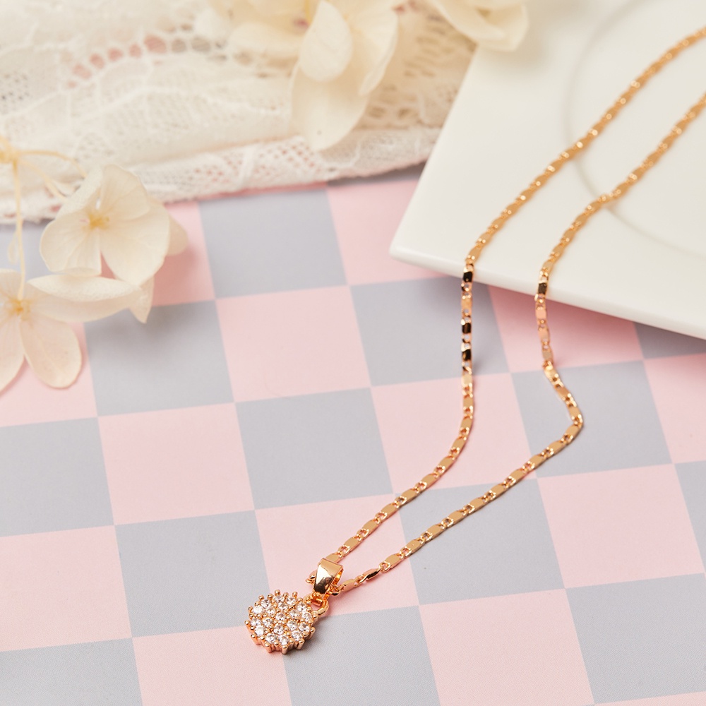 Y345 Kalung Wanita Korea Panjang Kalung Batu Permata Lapis Emas Wanita Liontin Kalung Emas Necklace