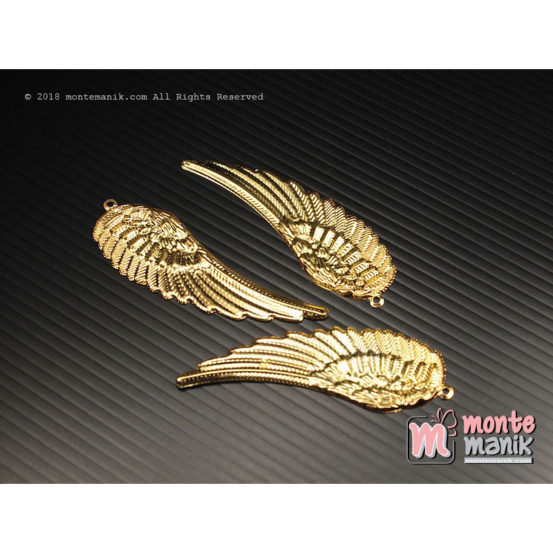 5 Pcs Lempengan Sayap Emas 2 x 6,5 cm (OLT-052) Montemanik Craft